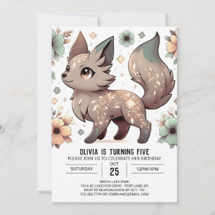 Invitación Aniversario digital del Lobo Sencillo Mágico