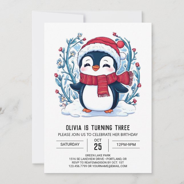 Invitación Aniversario digital del Pingüino Extraordinario (Anverso)
