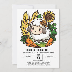 Invitación Aniversario digital Dreamy Cute Sheep