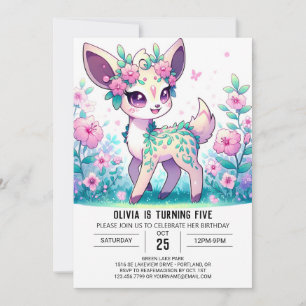 Invitación Aniversario digital simple de ciervos modernos