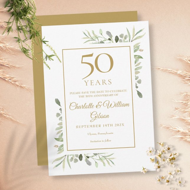 Invitación Aniversario dorado número 50, aviso de fecha para  (Subido por el creador)