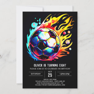 Invitación Aniversario editable de los niños de fútbol modern