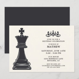 Invitación Aniversario elegante del clásico ajedrez de época