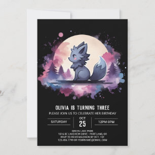Invitación Aniversario elegante del lobo