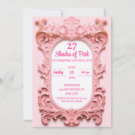 Invitación Aniversario elegante rosado moderno