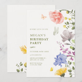 Invitación Aniversario estético de jardín floral