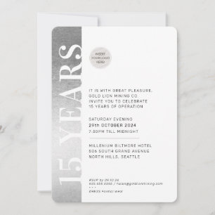 Invitación ANIVERSARIO EVENTO moderno logotipo mínimo plata n