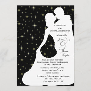 Invitación Aniversario feliz Fiesta Boda blanco bailando silo