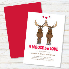 Invitación Aniversario Fiesta Cute Whimsical Moose