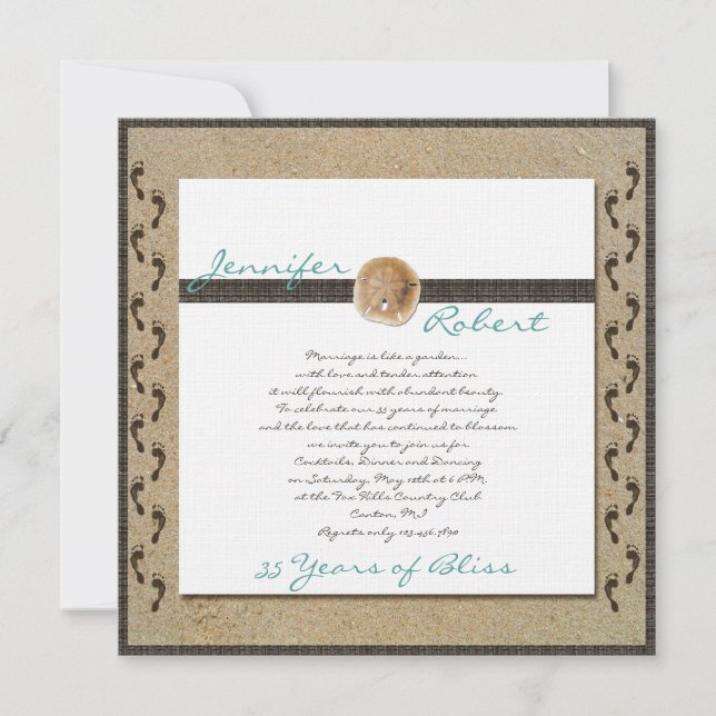 Invitación Aniversario Huellas en la Arena (Anverso)