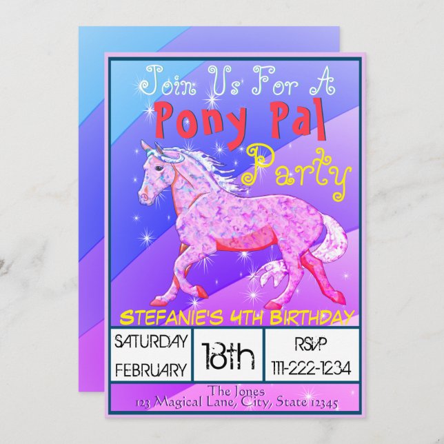 Invitación Aniversario II del Palomino del Arcoiris (arco iri (Anverso / Reverso)