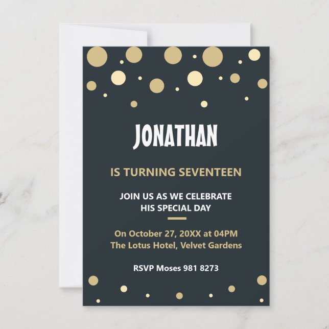 Invitación Aniversario lindo y personalizado (Anverso)