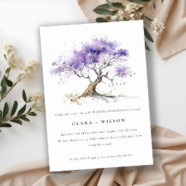 Invitación Aniversario mínimo del Boda Lilac Jacaranda Tree