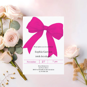 Invitación Aniversario moderno del arco rosado caliente