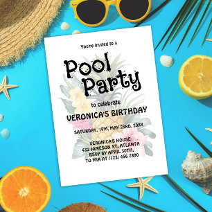 Invitación Aniversario moderno Fiesta de la piscina