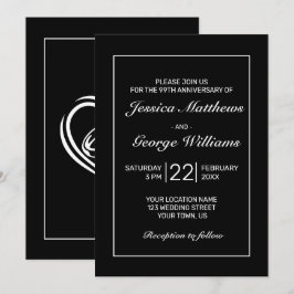 Invitación Aniversario negro blanco Minimalista moderno