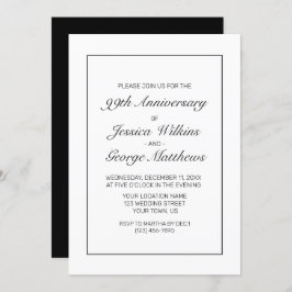 Invitación Aniversario negro blanco Minimalista moderno