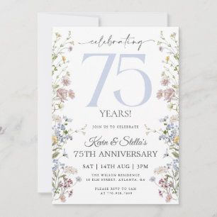 Invitación Aniversario número 75 de Wildflower