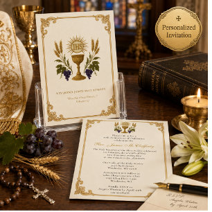 Invitación Aniversario Ordenación Sacerdote Católi
