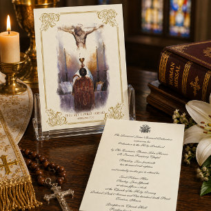 Invitación Aniversario Ordenación Sacerdote Católi