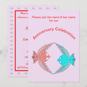 Invitación Aniversario Personalizado de Aves Amantes de Amor 