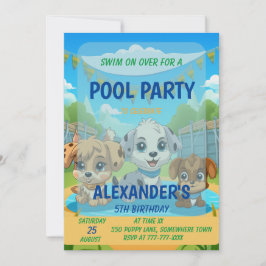 Invitación Aniversario personalizado del Fiesta de la piscina