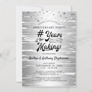 Invitación Aniversario Plata Negro # AÑOS EN CREACIÓN