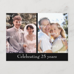 Invitación Aniversario plateado pasado y presente