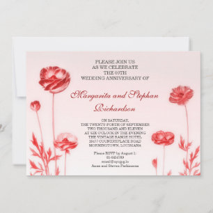 Invitación aniversario romántico boda