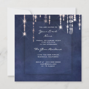 Invitación Aniversario rosa de cumpleaños Boda luz de la mari