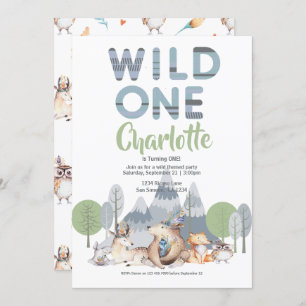 Invitación Aniversario salvaje de un animal lindo