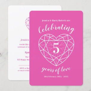 Invitación Aniversario Turmalí Rosa 5 años invita