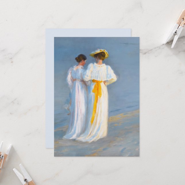 Invitación Anna Ancher y Marie Krøyer en la playa, Krøyer (Anverso/Reverso In Situ)