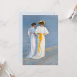 Invitación Anna Ancher y Marie Krøyer en la playa, Krøyer