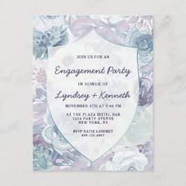 Invitación Annabelle Vintage Escudo Floral Engagement Party