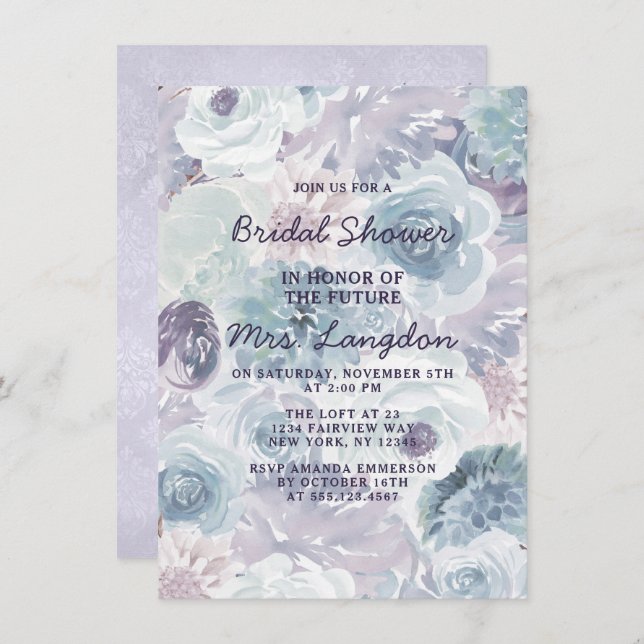 Invitación Annabelle Vintage Floral Boda Bridal (Anverso / Reverso)