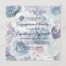 Invitación Annabelle Vintage Floral Square Engagement Party