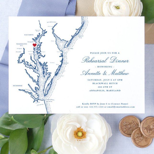 Invitación Annapolis Chesapeake Bay Mapa de la marina ensayo  (Subido por el creador)