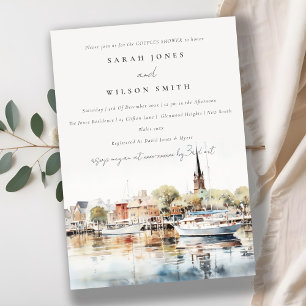 Invitación Annapolis Maryland Watercolor Couples Shower