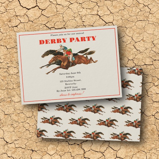 Invitación Annual Derby Party Race Horse Equestrian Racing (Annual Derby Party Race Horse Equestrian Racing Invitation)