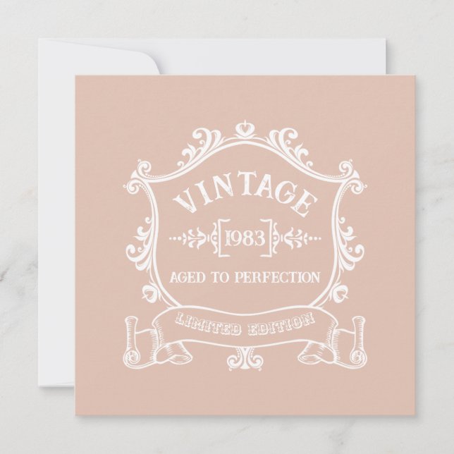 Invitación Año de cosecha envejecido a la perfección Año de n (Anverso)
