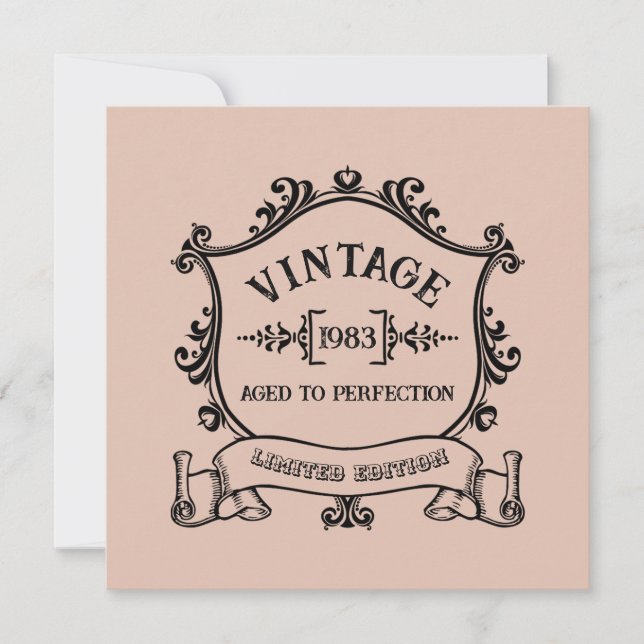 Invitación Año de cosecha envejecido a la perfección Año de n (Anverso)