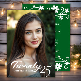 Invitación Año De Graduación Y Foto Partido Verde De Graduaci