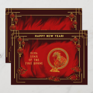 Invitación Año del Caballo de Fuego , Feliz Año Nuevo Lunar