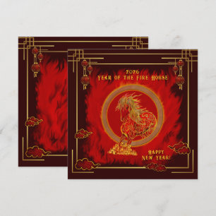 Invitación Año del Caballo de Fuego , Feliz Año Nuevo Lunar