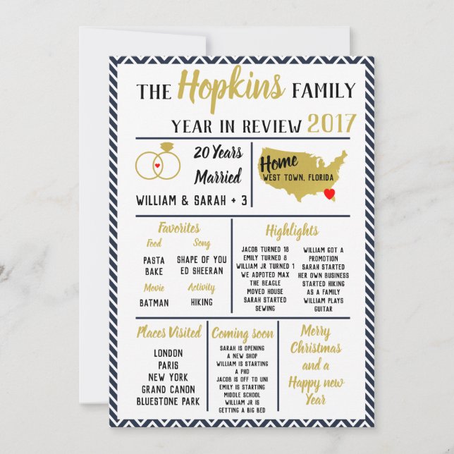 Invitación año familiar en revisión, Navidades de eventos fam (Anverso)