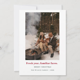 Invitación Año fresco, caras familiares.,Tarjeta de Navidad