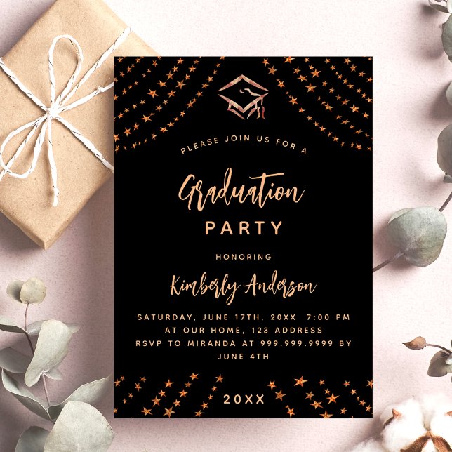 Invitación Año moderno fiesta de graduación de estrellas de o (Subido por el creador)