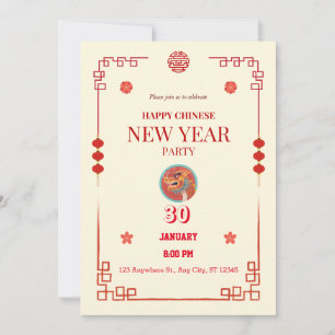 Invitación Año Nuevo Chino 2024 Del Dragón