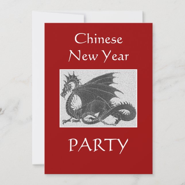 Invitación Año Nuevo chino del dragón Fiesta (Anverso)